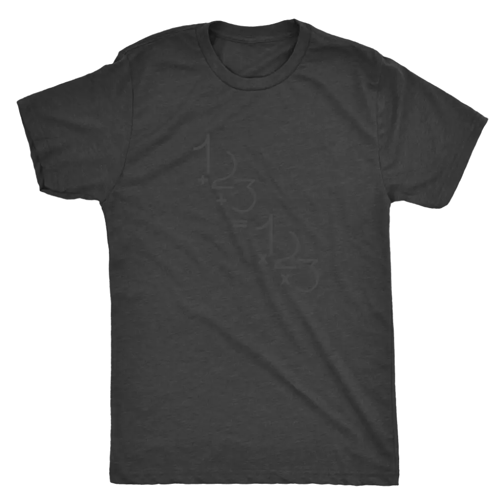 1+2+3=1x2x3 - Addition is equal to multiplicaiton - Math - Triblend T-Shirt Next Level Mens Triblend / Vintage Black / S T...