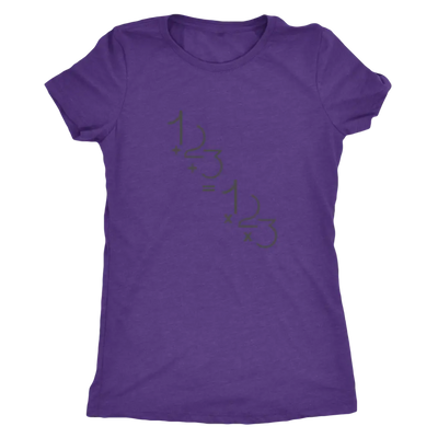 1+2+3=1x2x3 - Addition is equal to multiplicaiton - Math - Triblend T-Shirt Next Level Womens Triblend / Purple Rush / S T...
