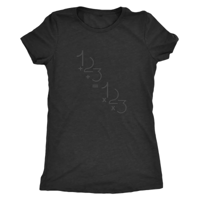 1+2+3=1x2x3 - Addition is equal to multiplicaiton - Math - Triblend T-Shirt Next Level Womens Triblend / Vintage Black / S...