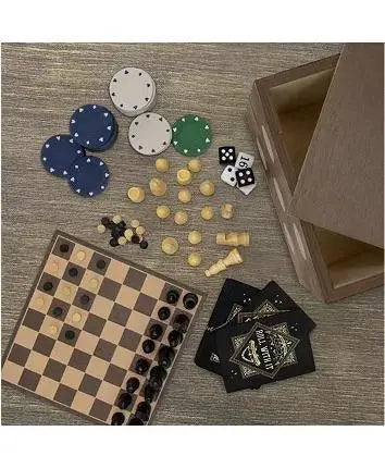 5 in 1 Backgammon, checkers, chess, dice, cards, and poker chips  Combo Game Set | Buy from Asteria One