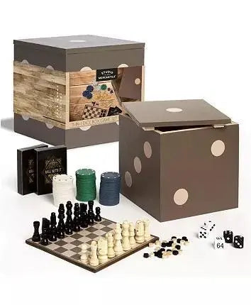 5 in 1 Backgammon, checkers, chess, dice, cards, and poker chips  Combo Game Set | Buy from Asteria One