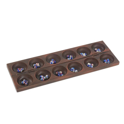 African Wood Oware / Mancala Table Game, "Asenn Dua"  Games | Buy from Asteria One