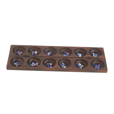 African Wood Oware / Mancala Table Game, "Asenn Dua"  Games | Buy from Asteria One