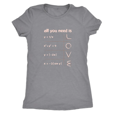 All you need is love - math equations and plot - Triblend T-Shirt Next Level Womens Triblend / Heather Grey / S T-shirt | ...