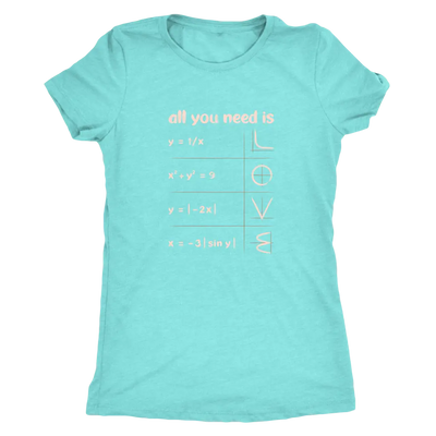 All you need is love - math equations and plot - Triblend T-Shirt Next Level Womens Triblend / Tahiti Blue / S T-shirt | B...