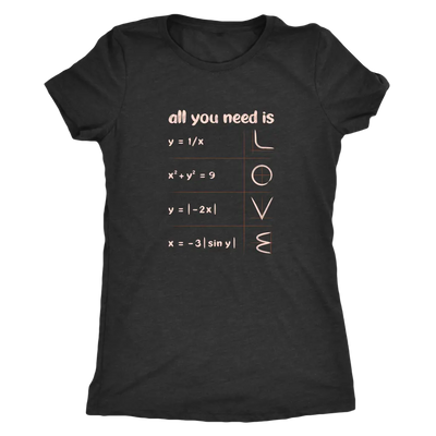 All you need is love - math equations and plot - Triblend T-Shirt Next Level Womens Triblend / Vintage Black / S T-shirt |...
