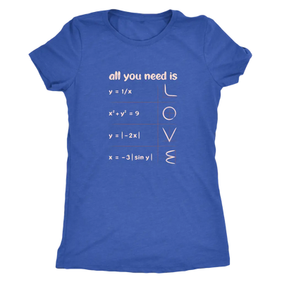 All you need is love - math equations and plot - Triblend T-Shirt Next Level Womens Triblend / Vintage Royal / S T-shirt |...