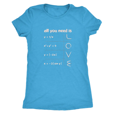 All you need is love - math equations and plot - Triblend T-Shirt Next Level Womens Triblend / Vintage Turquoise / S T-shi...