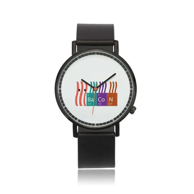 Bacon periodic table - Genuine Leather Strap Water-resistant Automatic Watch White / Bacon periodic table - Genuine Leathe...