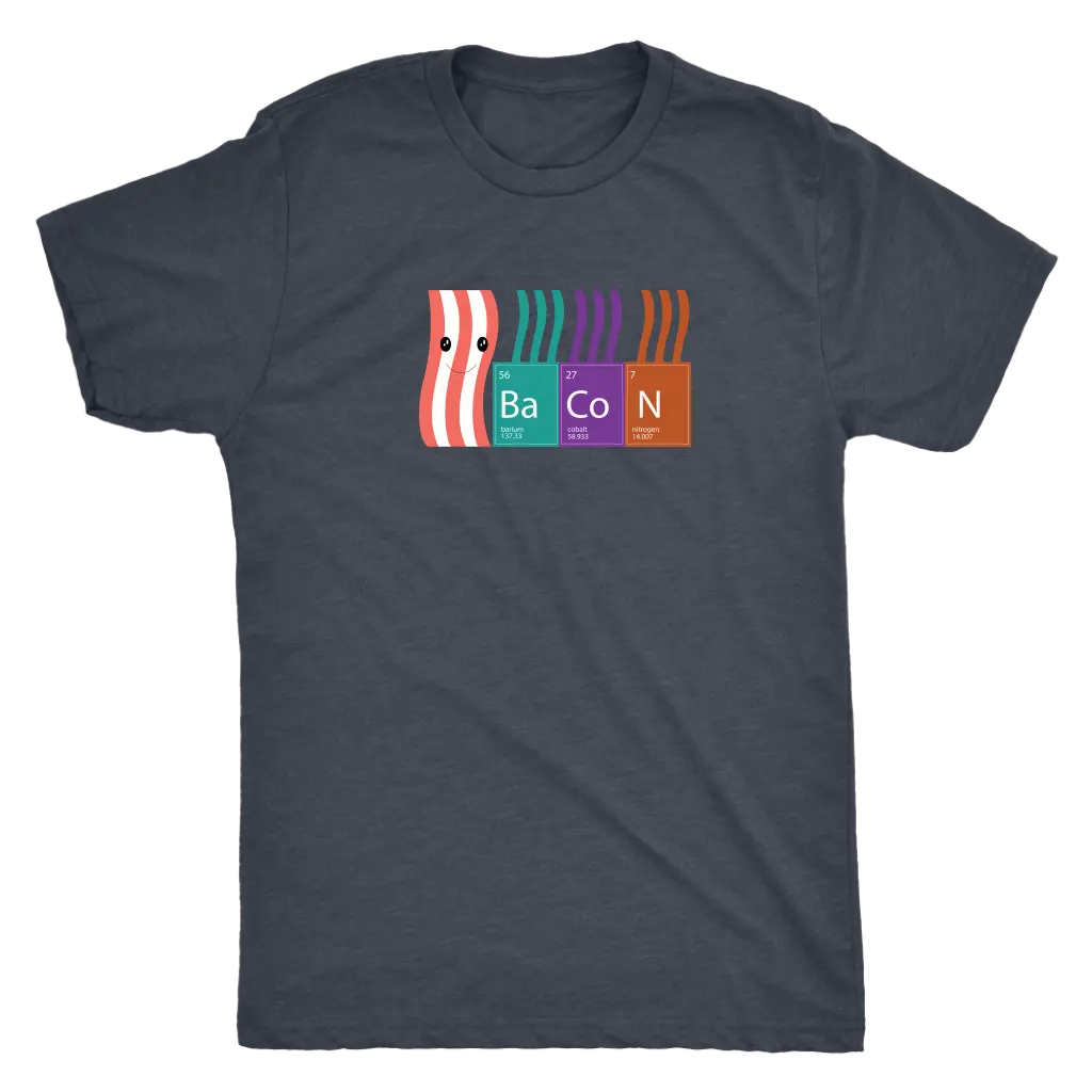 Bacon periodic table - Triblend T-Shirt Next Level Mens Triblend / Vintage Navy / S T-shirt | Buy from Asteria One