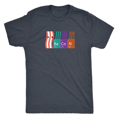 Bacon periodic table - Triblend T-Shirt Next Level Mens Triblend / Vintage Navy / S T-shirt | Buy from Asteria One