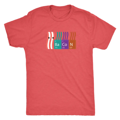 Bacon periodic table - Triblend T-Shirt Next Level Mens Triblend / Vintage Red / S T-shirt | Buy from Asteria One