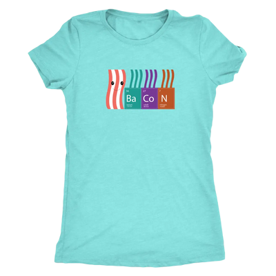 Bacon periodic table - Triblend T-Shirt Next Level Womens Triblend / Tahiti Blue / S T-shirt | Buy from Asteria One