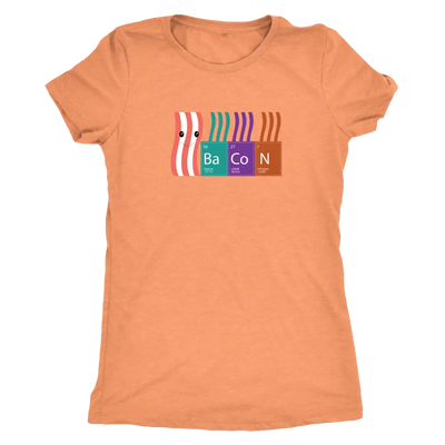Bacon periodic table - Triblend T-Shirt Next Level Womens Triblend / Vintage Light Orange / S T-shirt | Buy from Asteria One