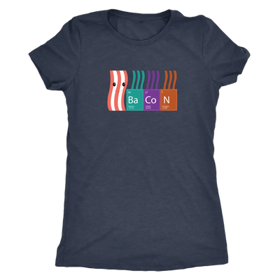 Bacon periodic table - Triblend T-Shirt Next Level Womens Triblend / Vintage Navy / S T-shirt | Buy from Asteria One