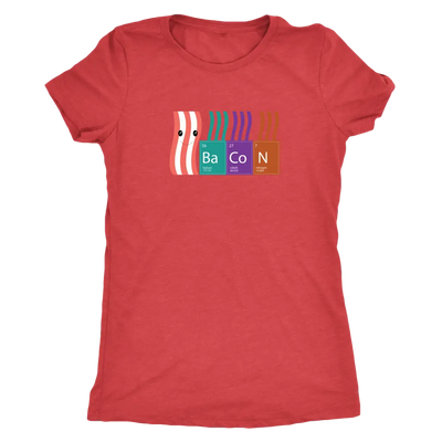 Bacon periodic table - Triblend T-Shirt Next Level Womens Triblend / Vintage Red / S T-shirt | Buy from Asteria One