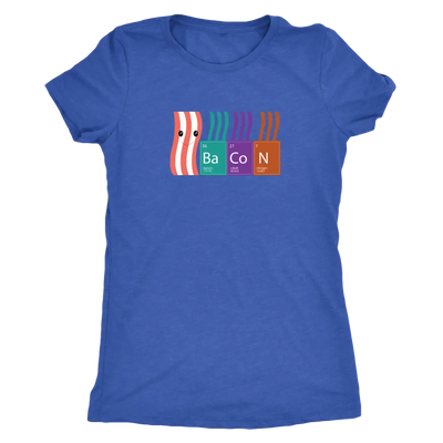 Bacon periodic table - Triblend T-Shirt Next Level Womens Triblend / Vintage Royal / S T-shirt | Buy from Asteria One