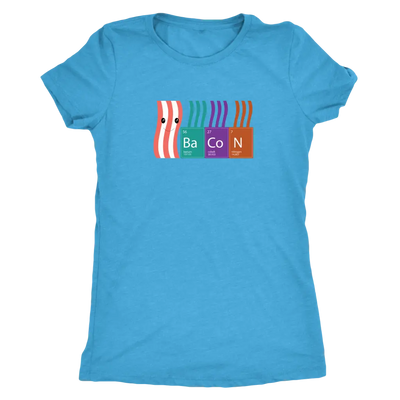 Bacon periodic table - Triblend T-Shirt Next Level Womens Triblend / Vintage Turquoise / S T-shirt | Buy from Asteria One