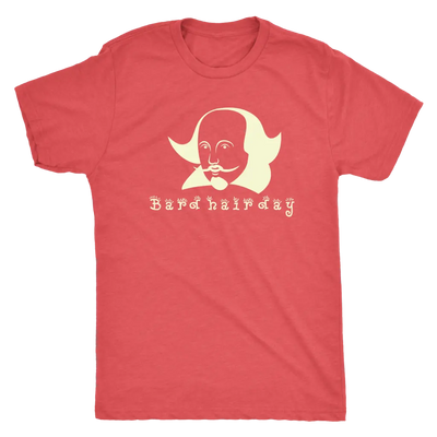 Bard Hair Day - Triblend Shakespeare T-Shirt Next Level Mens Triblend / Vintage Red / S T-shirt | Buy from Asteria One