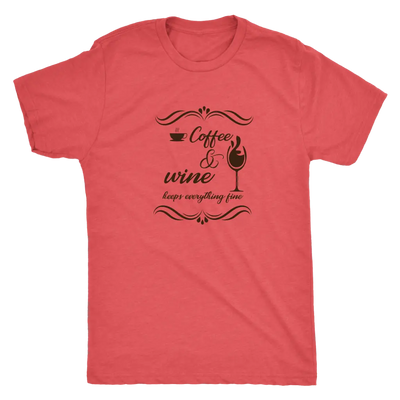 Coffee and wine makes everything fine - Triblend T-Shirt Next Level Mens Triblend / Vintage Red / S T-shirt | Buy from Ast...
