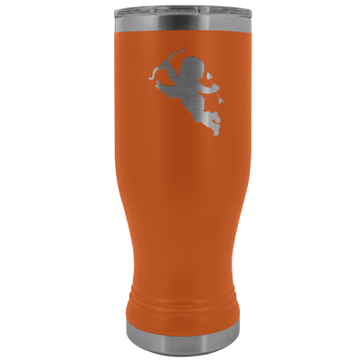 Cupid stainless steel vacuum insulated BPA and Lead Free coffee Tumbler with clear lid Orange Tumblers | Buy from Asteria One