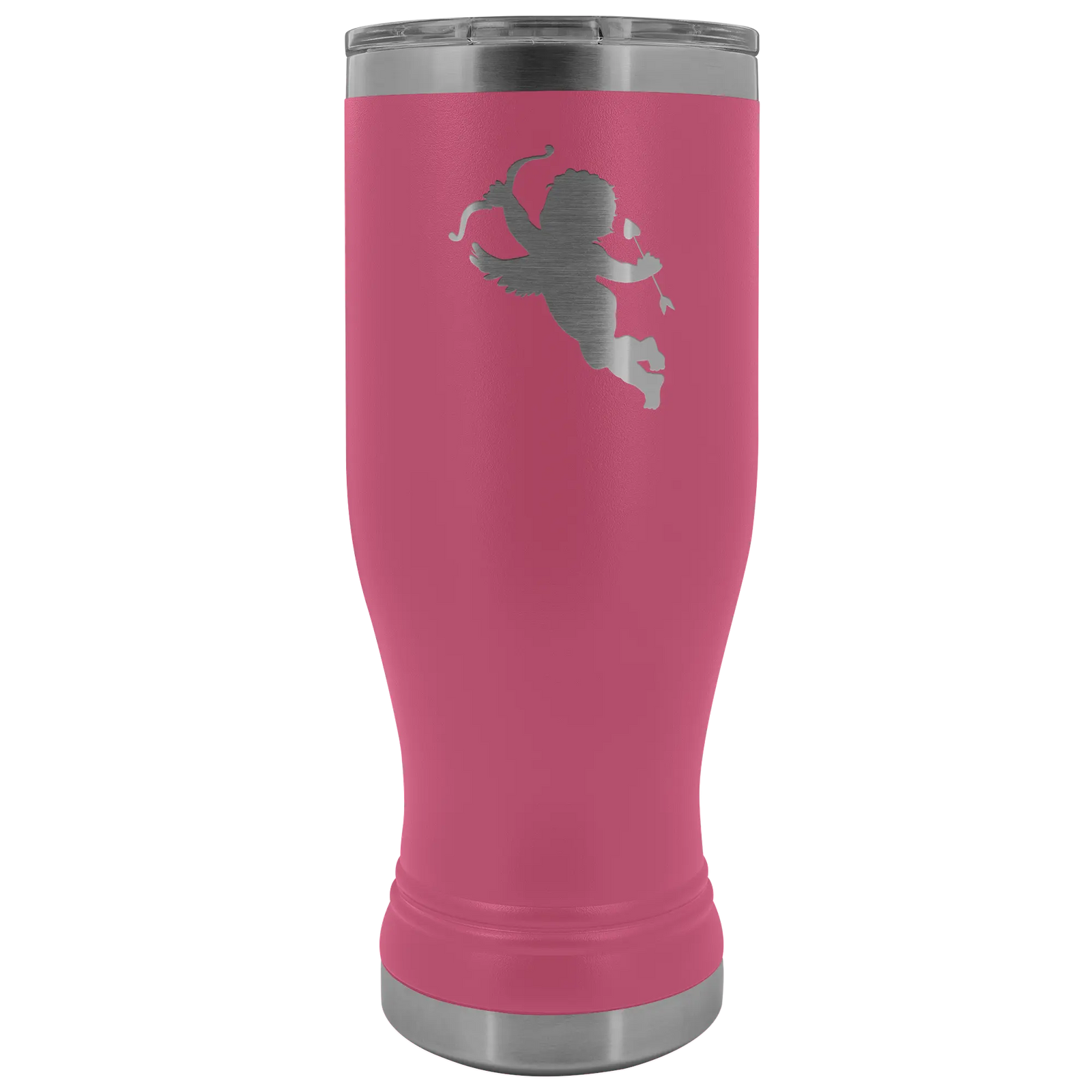 Cupid stainless steel vacuum insulated BPA and Lead Free coffee Tumbler with clear lid Pink Tumblers | Buy from Asteria One