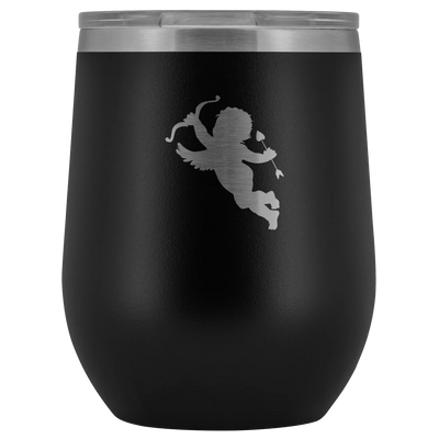 Cupid stainless steel vacuum insulated Stemless Wine Tumbler with clear lid Black Wine Tumbler | Buy from Asteria One