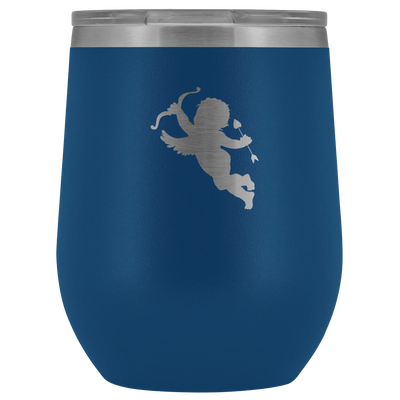 Cupid stainless steel vacuum insulated Stemless Wine Tumbler with clear lid Blue Wine Tumbler | Buy from Asteria One