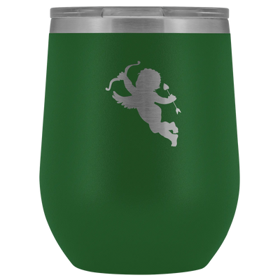 Cupid stainless steel vacuum insulated Stemless Wine Tumbler with clear lid Green Wine Tumbler | Buy from Asteria One