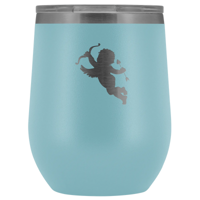 Cupid stainless steel vacuum insulated Stemless Wine Tumbler with clear lid Light Blue Wine Tumbler | Buy from Asteria One