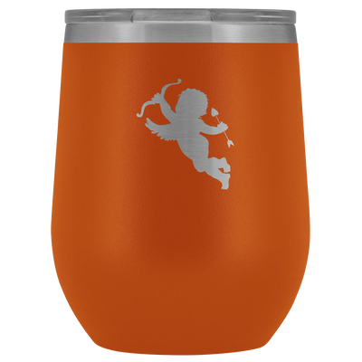 Cupid stainless steel vacuum insulated Stemless Wine Tumbler with clear lid Orange Wine Tumbler | Buy from Asteria One