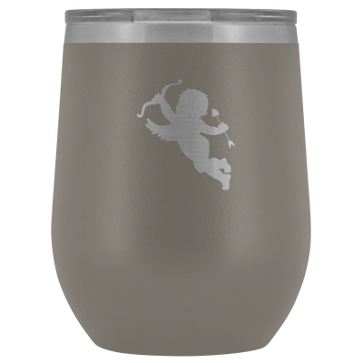 Cupid stainless steel vacuum insulated Stemless Wine Tumbler with clear lid Pewter Wine Tumbler | Buy from Asteria One