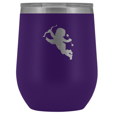 Cupid stainless steel vacuum insulated Stemless Wine Tumbler with clear lid Purple Wine Tumbler | Buy from Asteria One