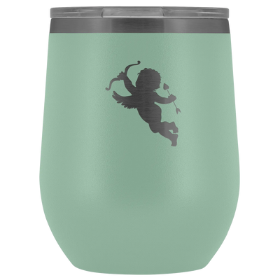 Cupid stainless steel vacuum insulated Stemless Wine Tumbler with clear lid Teal Wine Tumbler | Buy from Asteria One