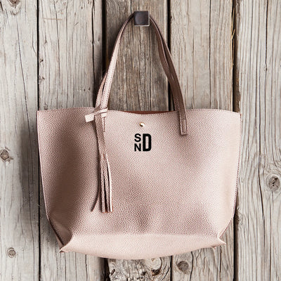 Customizeable / personalizable Monogram Vegan Faux Leather Handbags Bronze / Curly Monogrammed Personalized Products | Buy...