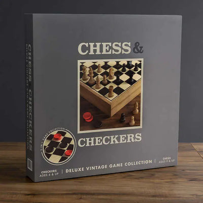 Deluxe Vintage Wood Chess and Checkers Game Set  Board Games | Buy from Asteria One