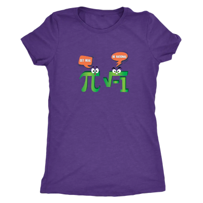 Get Real - Be Rational - Triblend Math T-Shirt Next Level Womens Triblend / Purple Rush / S T-shirt | Buy from Asteria One