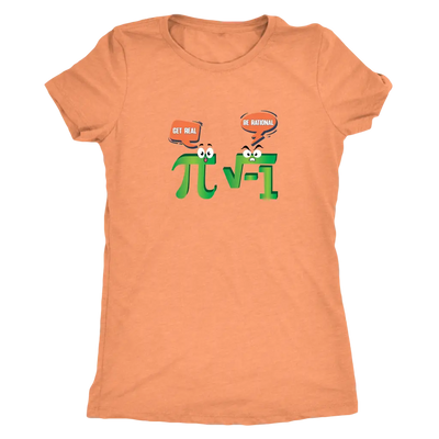 Get Real - Be Rational - Triblend Math T-Shirt Next Level Womens Triblend / Vintage Light Orange / S T-shirt | Buy from As...
