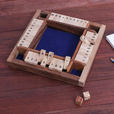 Handcrafted Rain Tree Wood Shut The Box Game  Games | Buy from Asteria One