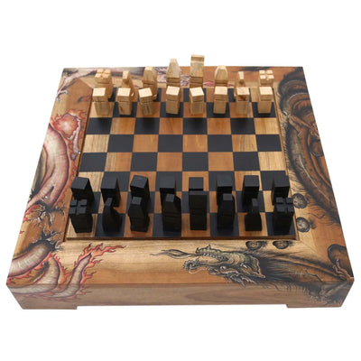 Handcrafted wood designer chess set with storage  Chess Sets | Buy from Asteria One