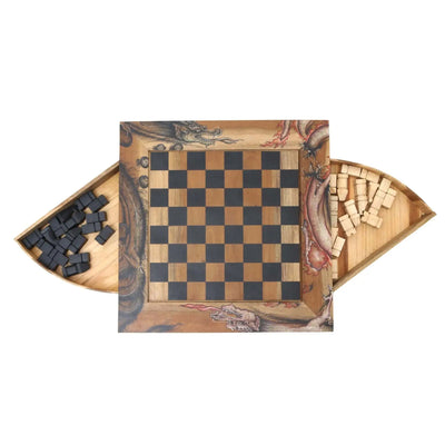 Handcrafted wood designer chess set with storage  Chess Sets | Buy from Asteria One