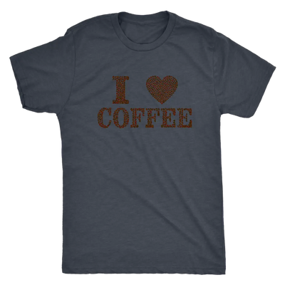 I love coffee (designed in coffee beans)  - Triblend T-Shirt Next Level Mens Triblend / Vintage Navy / S T-shirt | Buy fro...