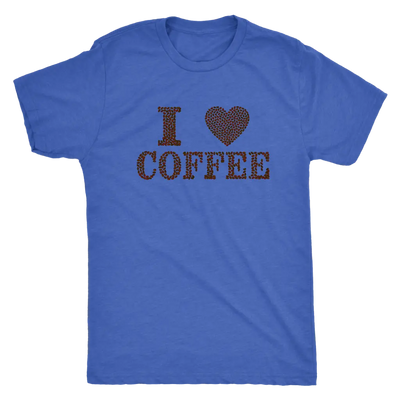 I love coffee (designed in coffee beans)  - Triblend T-Shirt Next Level Mens Triblend / Vintage Royal / S T-shirt | Buy fr...