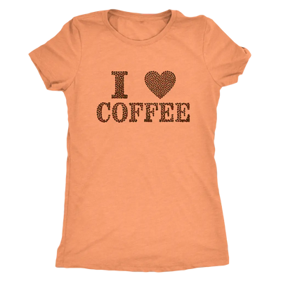 I love coffee (designed in coffee beans)  - Triblend T-Shirt Next Level Womens Triblend / Vintage Light Orange / S T-shirt...