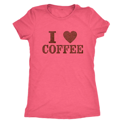 I love coffee (designed in coffee beans)  - Triblend T-Shirt Next Level Womens Triblend / Vintage Light Pink / S T-shirt |...