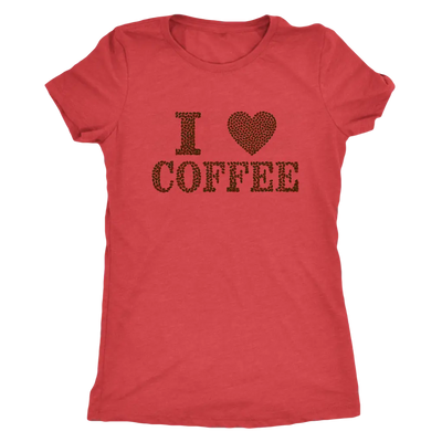 I love coffee (designed in coffee beans)  - Triblend T-Shirt Next Level Womens Triblend / Vintage Red / S T-shirt | Buy fr...