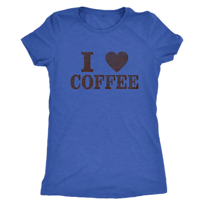 I love coffee (designed in coffee beans)  - Triblend T-Shirt Next Level Womens Triblend / Vintage Royal / S T-shirt | Buy ...