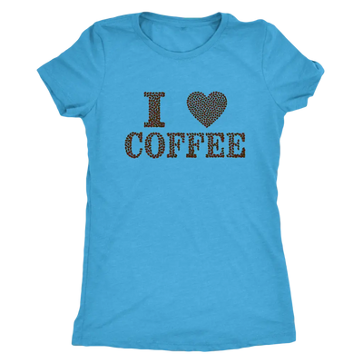 I love coffee (designed in coffee beans)  - Triblend T-Shirt Next Level Womens Triblend / Vintage Turquoise / S T-shirt | ...