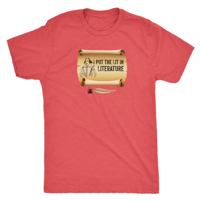 I put Lit in Literature - Triblend Shakespeare T-Shirt Next Level Mens Triblend / Vintage Red / S T-shirt | Buy from Aster...