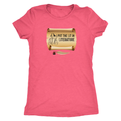 I put Lit in Literature - Triblend Shakespeare T-Shirt Next Level Womens Triblend / Vintage Light Pink / S T-shirt | Buy f...